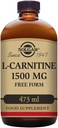 Solgar L-Carnitine 1500 mg Liquide, 16 oz. - Saveur de citron naturelle - Santé cardiaque - Soutienne l'énergie, le métabolisme, l'exercice Endurance et récupération - Non-OGM, végétalien, sans gluten et sans lait - Environ 31 portions