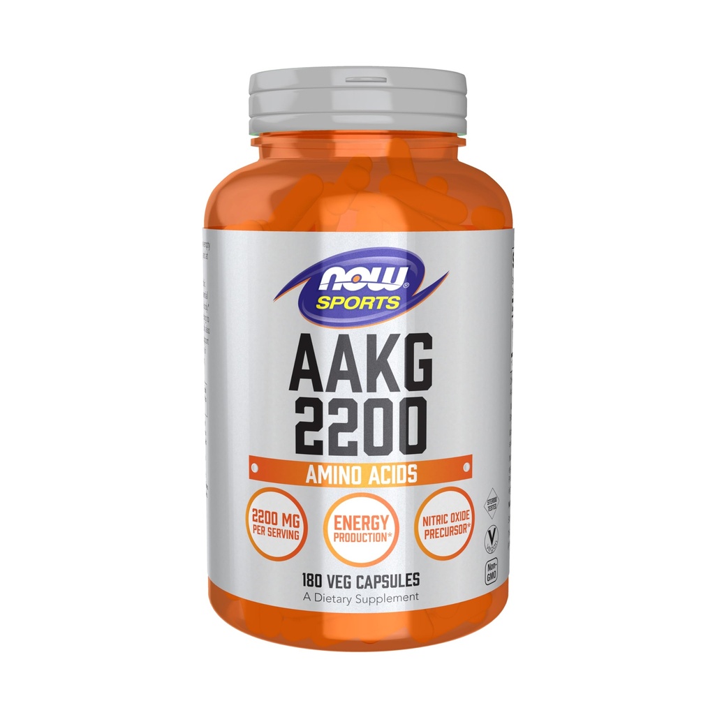 Now Sports AAKG 2200, Arginine, Energy Productuion, 180 Veg Capsules