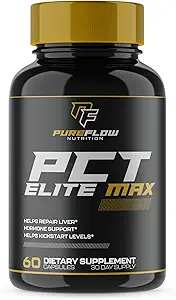 PureFlow Nutrition | #1 Neue Premium PCT Ergänzung für Männer | Post Cycle Therapie zu Kickstart Levels, Reparieren Liver, Block Estrogen, Balance Hormone | 8 Leistungsfähige Zutaten - 60 Kapseln