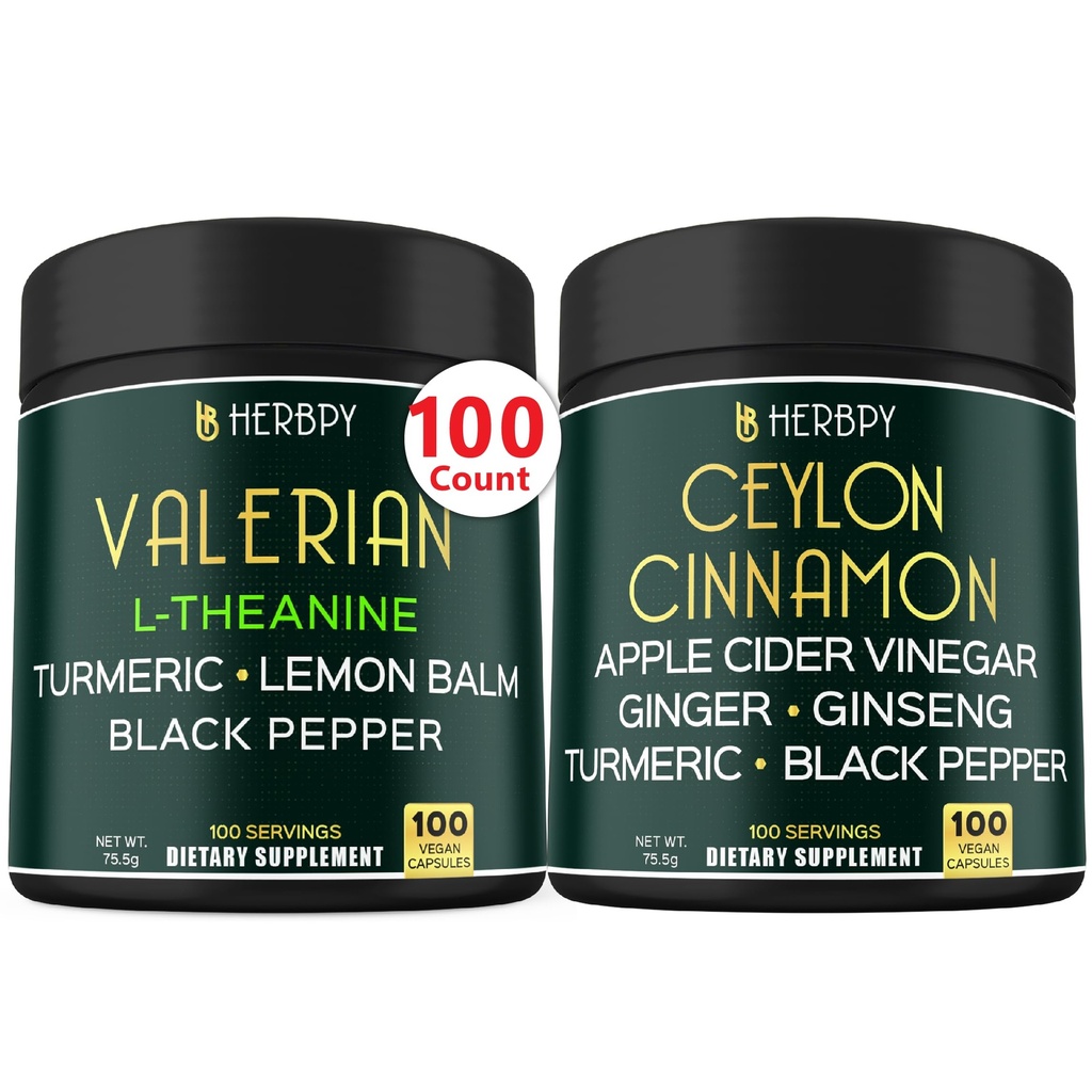 Supplément de racine valériane 5in1 et Supplément de cannelle Ceylan Premium 6in1