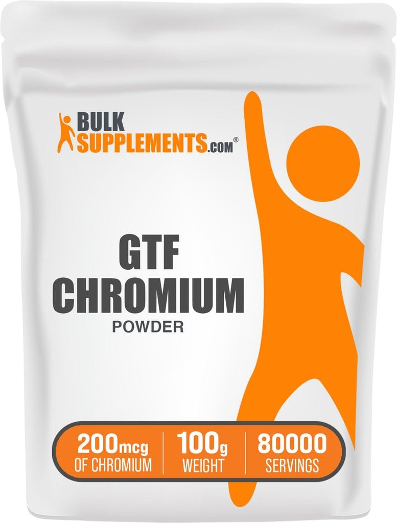 BulkSupplements.com Chromium GTF Pulver - Chromium Polynicotinat - Glutenfrei & Hefefrei, 1.25mg pro Servierung (200mcg), 100g (3,5 oz) (Pack von 1)