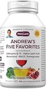 ANDREW LESSMAN Andrew's Five Favorites 500 Capsules - Bietet 200mg Jede von Coenzym Q-10, Resveratrol, EGCG, Granatapfel und Alpha Lipoic Acid, Leistungsstarke Anti-Oxidant-Unterstützung, keine Additive