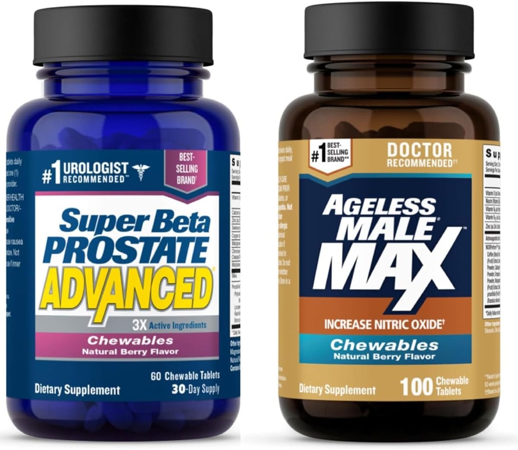 Super Beta Prostata Fortgeschrittene und alterlose männliche Max Nitric Oxid Booster Kaubare Ergänzungen