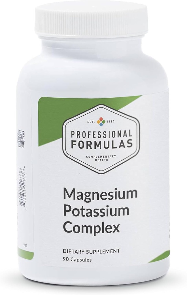 Professional Formulas Magnesium Potassium Complex – Magnesio altamente assorbibile (Malate & Citrate) e Citrato di potassio – Supporta muscolo sano, Nerve, cuore e bilancia elettrolita – 90 capsule