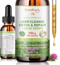GREENPEOPLE Liver Cleanse Detox & Repair Drops - Liver Supplement w/Milk Thistle Silymarin, Artichoke & Dandelion für Liver Detox & Support- 16x Potent Kräuter-Nutrients - 1Fl Oz natürliche Flamme