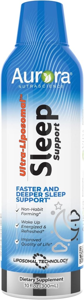 Vida Lifescience Aurora Nutrascience Ultra-Liposomal Sleep Aid Support, Include Melatonina, L-teanina, Ashwagandha e Camomilla calmante, Camomilla, 30 Serve, 10 fl oz
