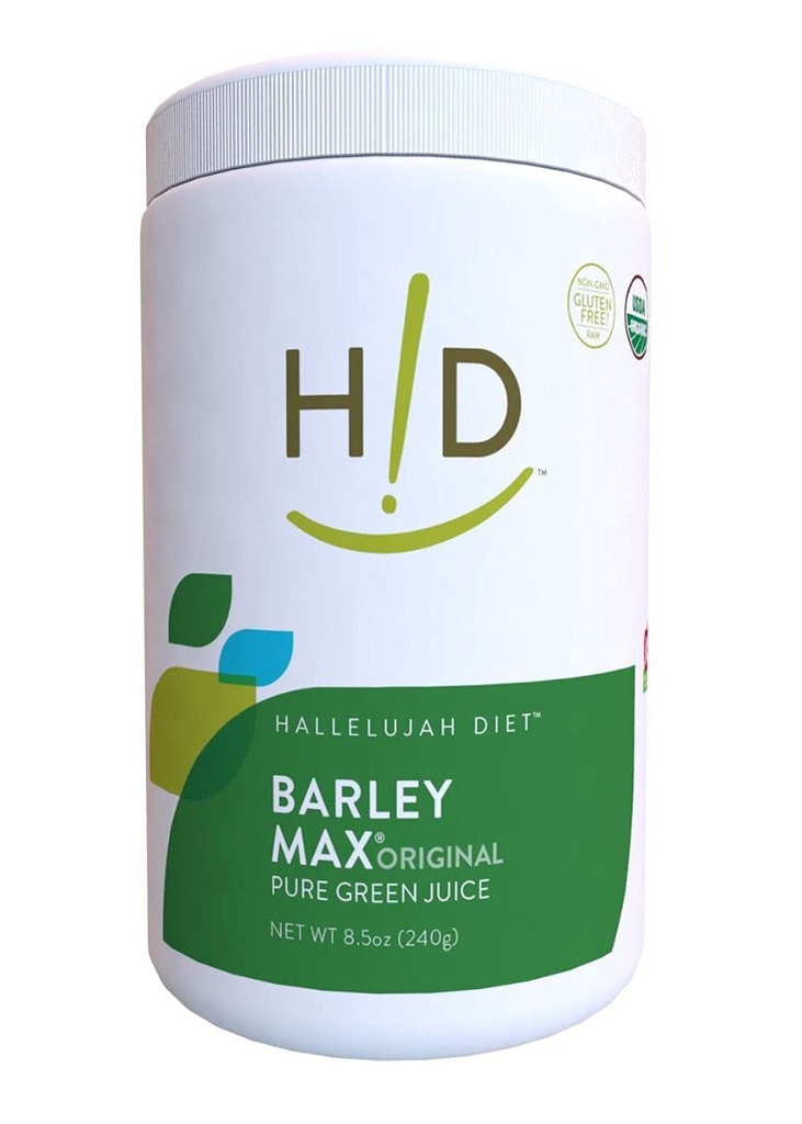 Allelujah Diet Organic BarleyMax - Poudre de jus d'orge et d'alfalfa, formule végétalienne, supplément alimentaire à base végétale, produits alimentaires de santé, original, 8.5 bouteille d'Once (60 jours d'approvisionnement)