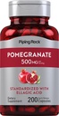 Piping Rock Granatapfel Extrakt | 500mg | 200 Kapseln | Standardisiert mit Ellagic Säure | Non-GMO, Gluten kostenlose Ergänzung