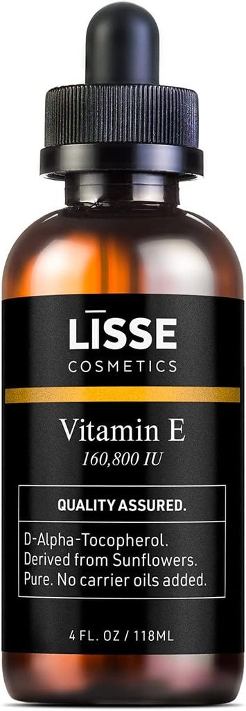 Huile de vitamine E concentrée pure Lisse - 160 800 UI - Aucune huile de transporteur ajoutée - D-Alpha-Tocophérol