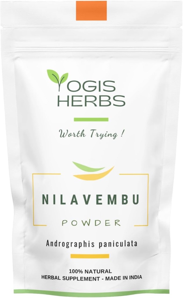 YOGIS HERBS Nilavembu Powder - Andrographis Paniculata - 1 Lb Fresh & Pure 1 Pound (Pack mit 1) Dunkelgrün
