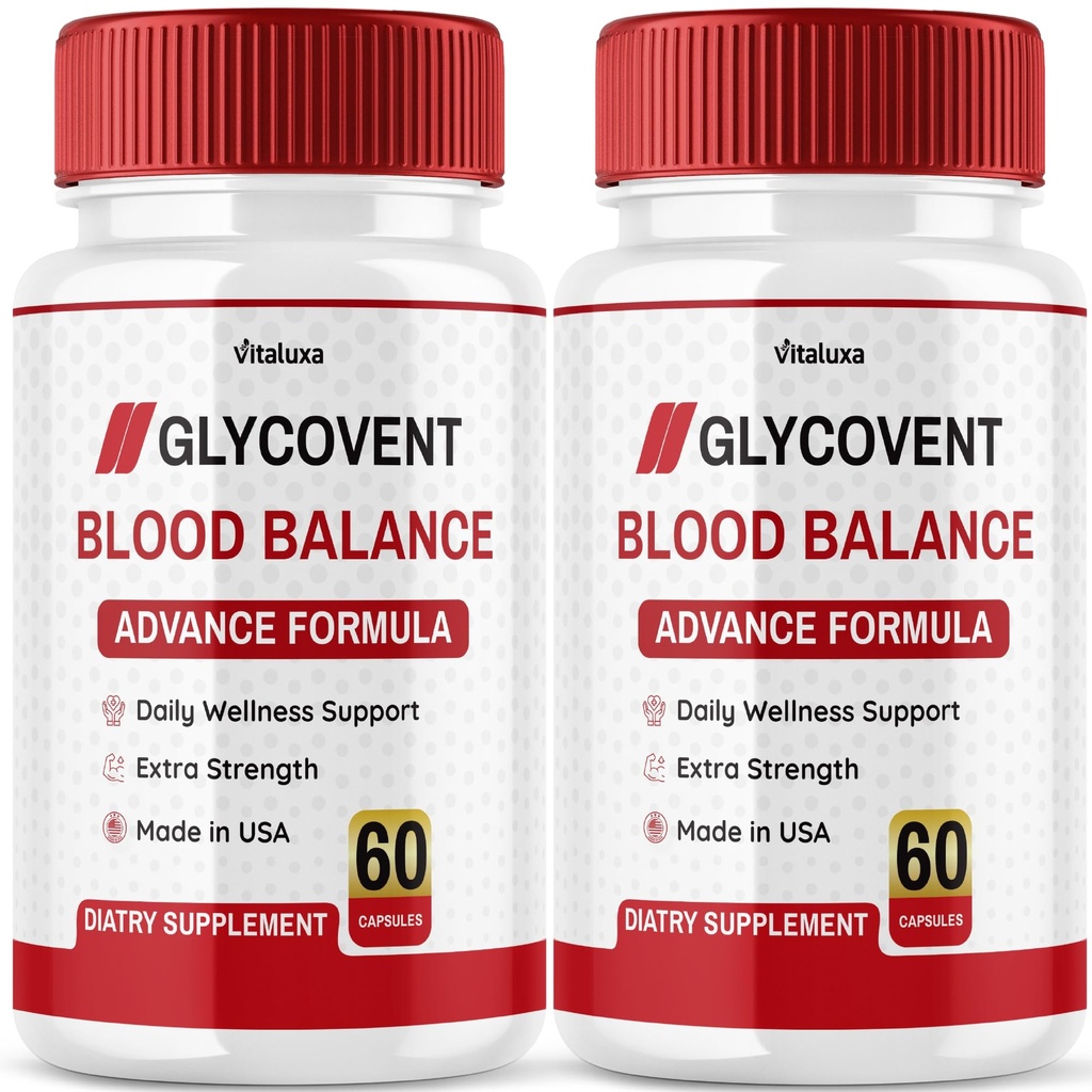 (2 Pack) GlycoVent Blood Balance Capsules, Glyco Vent Natural Vitamin Supplement Pills Support Circulation Healthy Flow Pressure Energy Restore Stabilizer Optimizer Cleaner Capsulas Pastillas (120 ct)