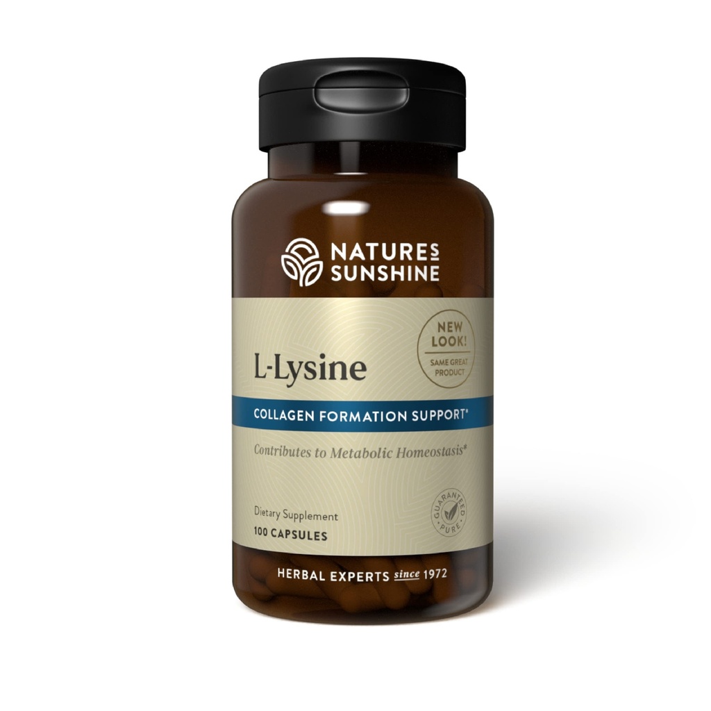 La lumière du soleil L-Lysine de la nature, 100 capsules