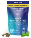 Tè di fertilità degli uomini della cicogna blu: Integratori di fertilità organica per gli uomini, tè verde, radice di maca, e Ginkgo Biloba per la salute riproduttiva maschile, menta, 15 sacchetti