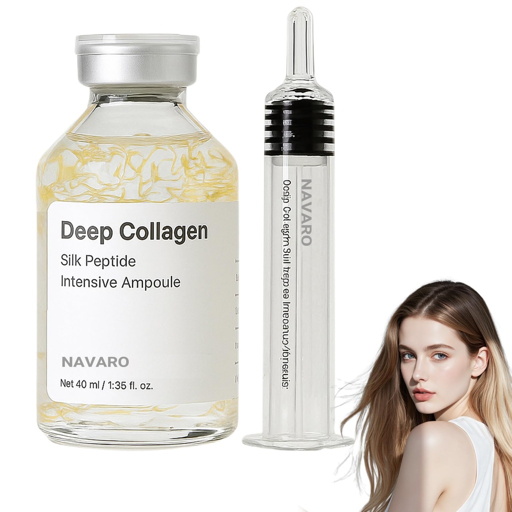 NaVaro Peptide Deep Collagen Lifting Ampoule, 2026 New Silk Peptide Ampoule, Navaro Collagen Lifting Ampoule for Smoother-Looking, Firmer-Looking & Radiant Skin 1 PC
