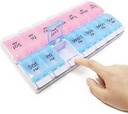 MOLN HYMY Weekly Pill Boxes et Organisateur 2 fois par jour, 7 jours PM Pill Case 2 semaines, 14 grands compartiments Pill Dispenser pour tenir les médicaments, les vitamines (Pink+Blue)