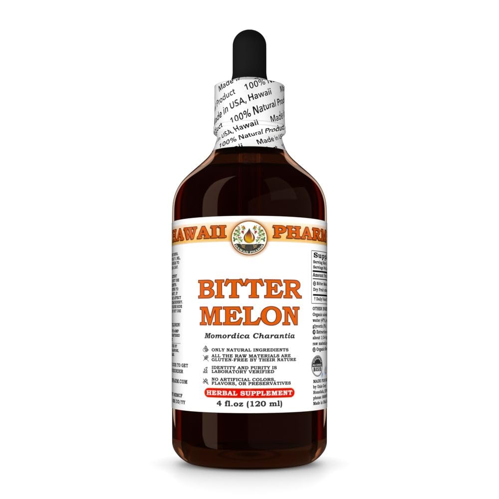 Bitter Melon (Momordica Charantia) Dry Fruit Tincture, Made in Hawaii, Raw Materials, All Natural, Vegan, Pure Liquid Extract - 4 fl.oz
