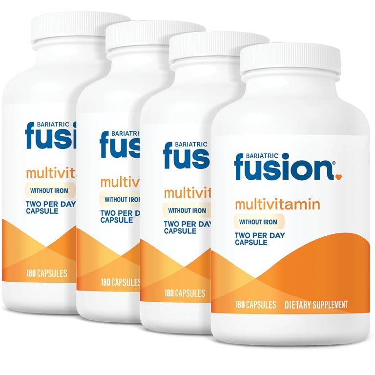 Bariatric Fusion Bariatric Multivitamin senza ferro | Post Bariatric Surgery I pazienti | Iron Free Bariatric Vitamin per Gastric Bypass e Maniche Gastrectomy | Capsule | 1 Anno di fornitura