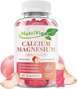 Calcium Gummies 600mg con vitamina D3, Calcio Magnesio Zinc Gummies per Bone & Immune Support, Calcium Supplemento per Donne & Uomini, Zucchero Libero, Vegan, Peach Flavor, 60 Conte