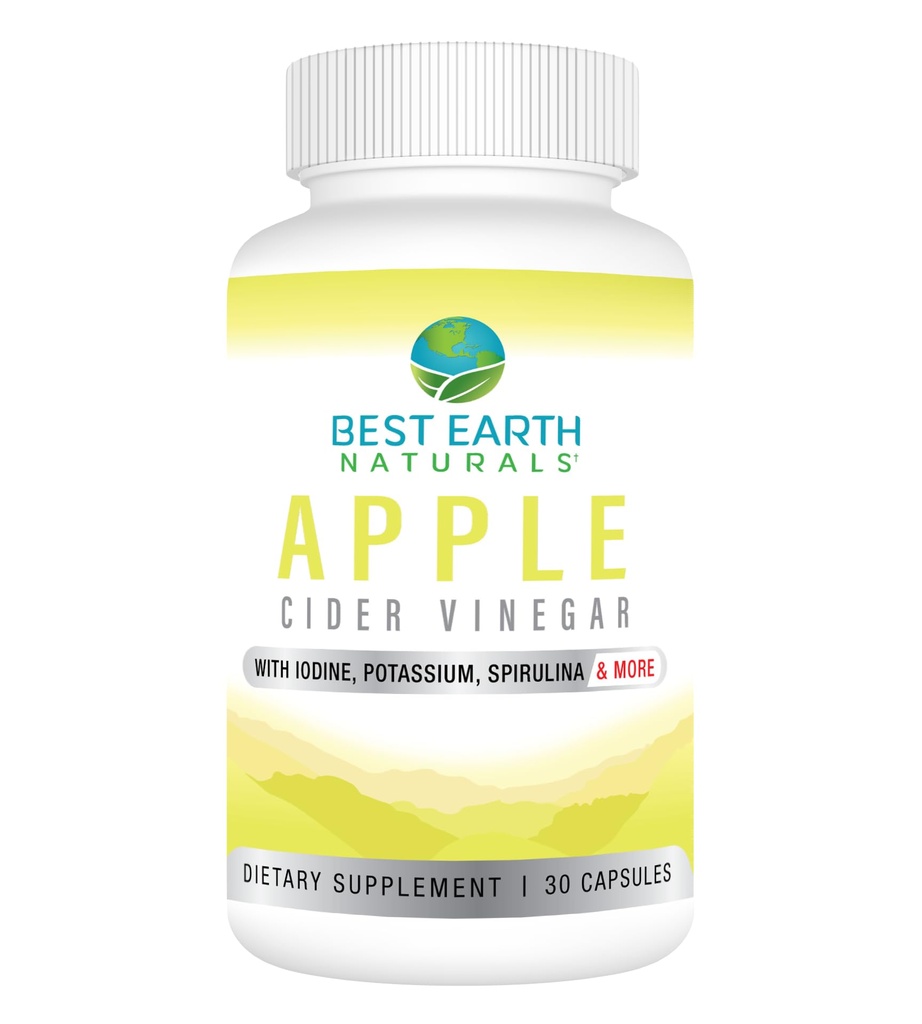 Best Earth Naturals Apple Cider Vinegar Complex with Iodine, Potassium, Spirulina and More 30 Count