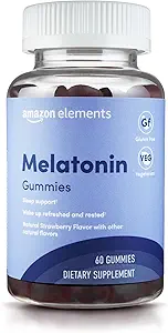 Elementi - Melatonina 10mg Gummies, Supporta il sonno riposante, Fragola, 60 conte (Precedentemente Revly)