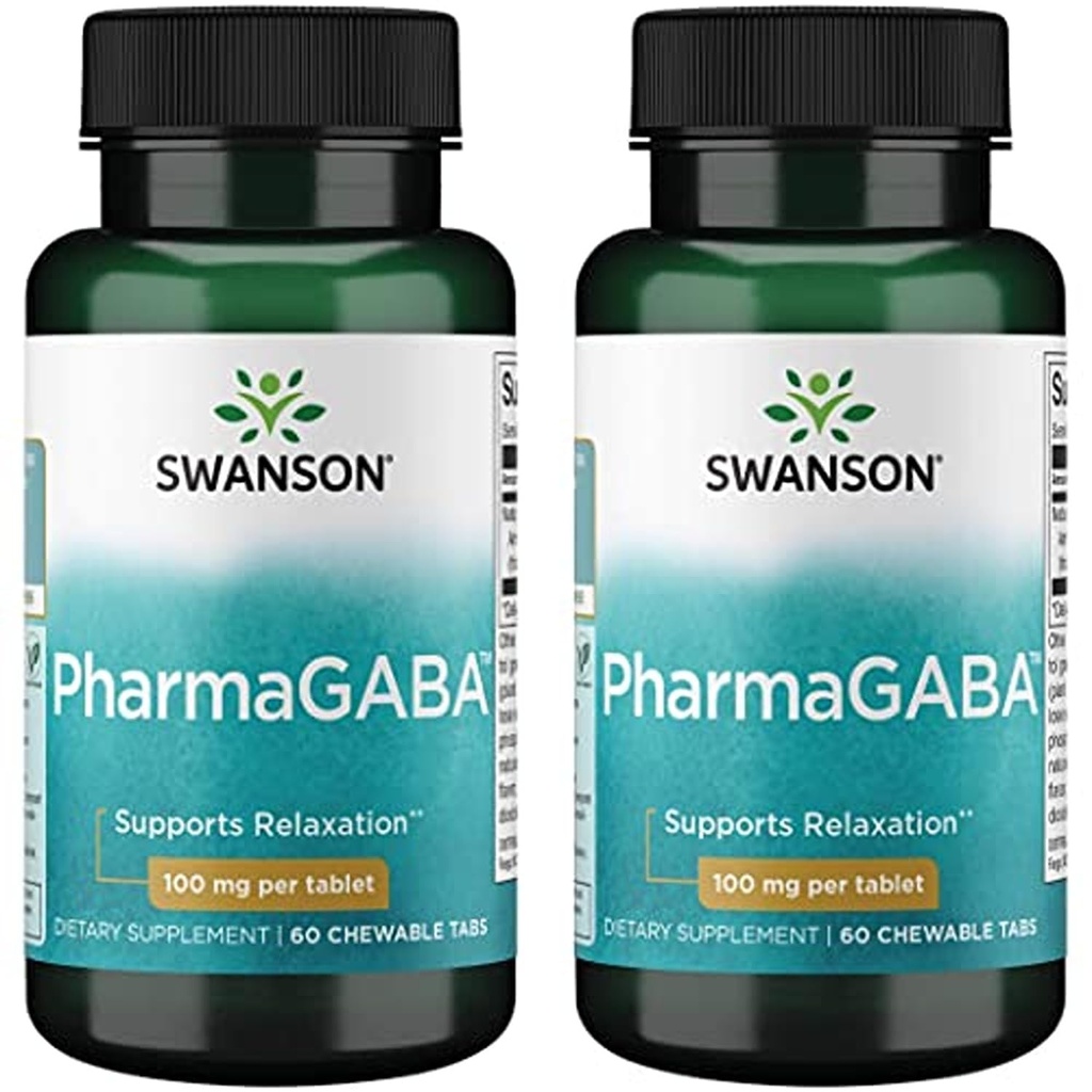 Swanson Amino Acid Pharmagaba 100 Milligrams 60 Chwbls (2 Pack)