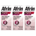 Afrin Original Maximum Strength 12 Hour Nasal Congestion Relief Spray - 3 bottles, 1 FL OZ (30mL) each. Total 3 FL OZ (90 mL)