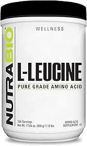 NutraBio 100% reines L-Leucin - Muskel-Recovery and Support - Natürlich vergoren freie Form Aminosäure - Vegan, Non-GMO, Glutenfrei - (500 Gramm)