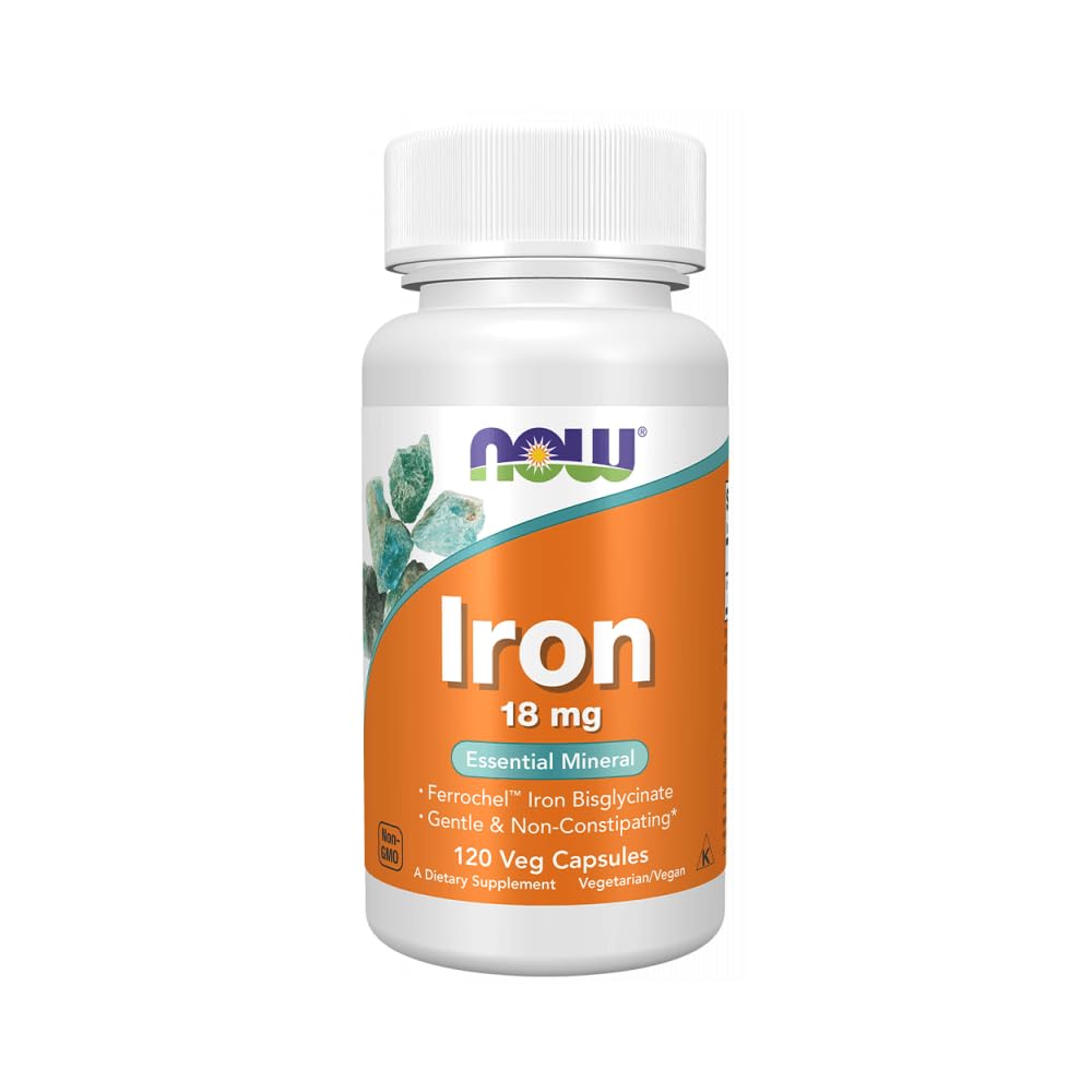 Now Foods Iron 18 mg 120 Veg Capsules