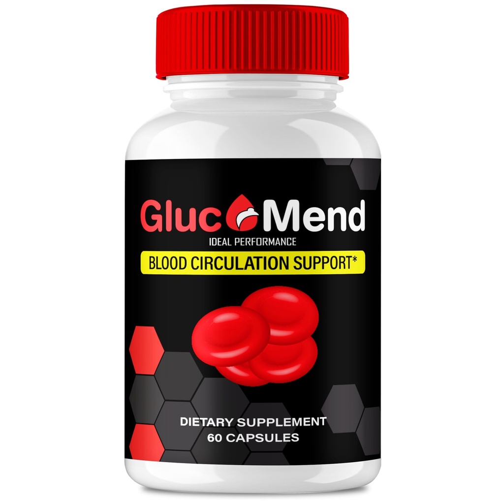 GlucoMend Capsules, Official Gluco Mend Blood Support Supplement Pills, Maximum Strength All Natural Healthy Circulation & Stable Levels Advanced Formula GlucoMend Health Support Reviews (60 Capsules)