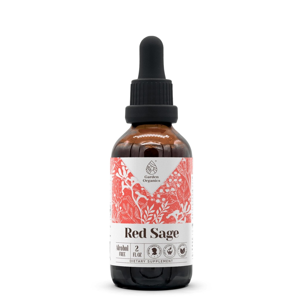 Red Sage Alcohol-Free Natural Tincture Extract, Immune System Booster, Liquid Drops Made from 100% (2 fl oz)