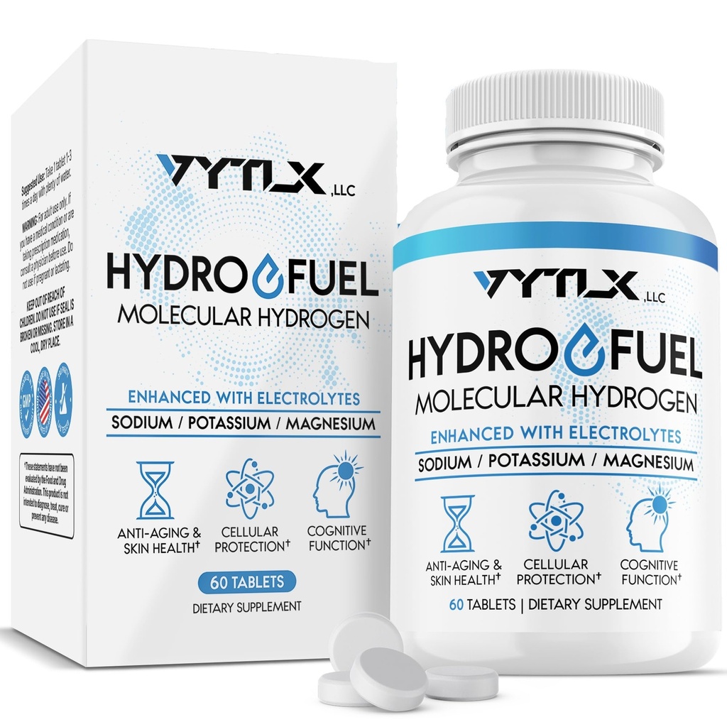 Hydrogen Water Tablets with Electrolytes | 12 PPM Molecular H2 Tablets for Drinking Water | Effervescent Hydrogen Water Tabs with Magnesium, Sodium, & Potassium (90 Count)