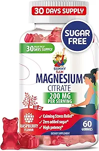 Magnesiumgummis für Kinder & Erwachsene - 200mg - Kalm Magnesium Kaugummis - Magnesium Citrat Kaubare Ergänzung für Mood & Muskelunterstützung