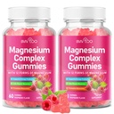 2 Pack Magnesium Complex Gummies – with 12 Forms of Magnesium Plus Vitamins B6, B12 & C. Vegan Strawberry Gummies to Support Mood, for Adults, 120 Count