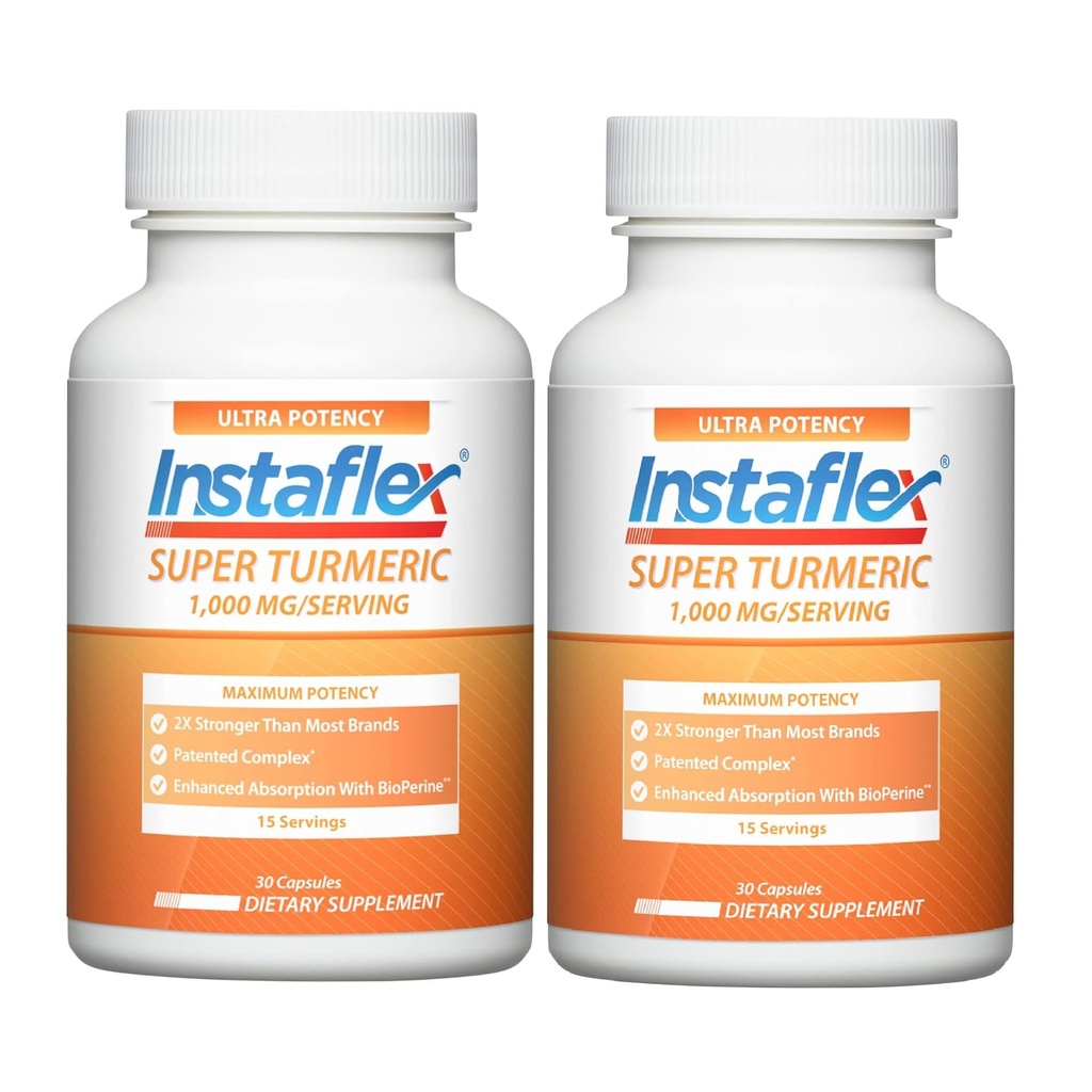 Instaflex Super Turmeric Joint Support, 1000mg Turmeric, BioPerine, 60ct | Enhanced Absorbtion, Joint Supplements