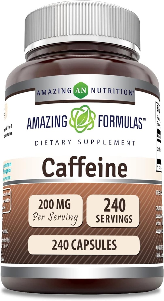 Erstaunliche Formeln Koffein 200 Mg pro Servieren | Kapseln | Non-GMO | Gluten-Free | Made in USA (1 Pack, 240 Count)