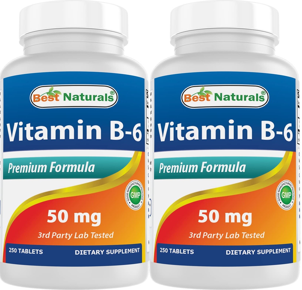Best Naturals Vitamin B6 50 mg 250 Tabletten (250 Zähler (Pack von 2))