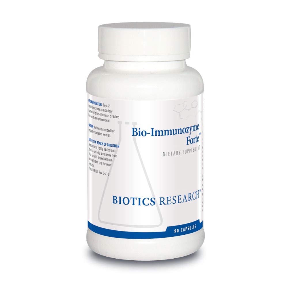 Recherche en biotechnologie Bio Immunozyme Forte Multivitamine/Mineral pour soutenir la fonction immunitaire normale et saine, Echinacea, Cayenne Pepper, Lactobacillus acidophilus, Probiotiques, Amino Acides 90 Capsules