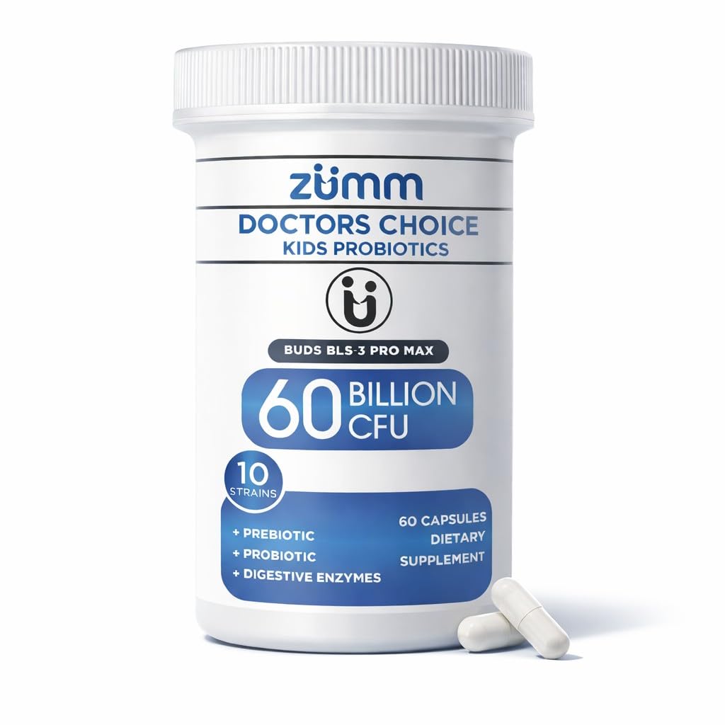 Doctors Choice Kids Probiotic, Prebiotics & Enzymes, 60Billion CFU, 60 Count