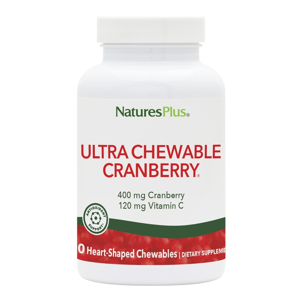 NaturesPlus Ultra Chewable Cranberry - 90 Love Berries Tablets - Fördert Urinary Tract Health - Non-GMO, Glutenfrei - 45 Servierungen