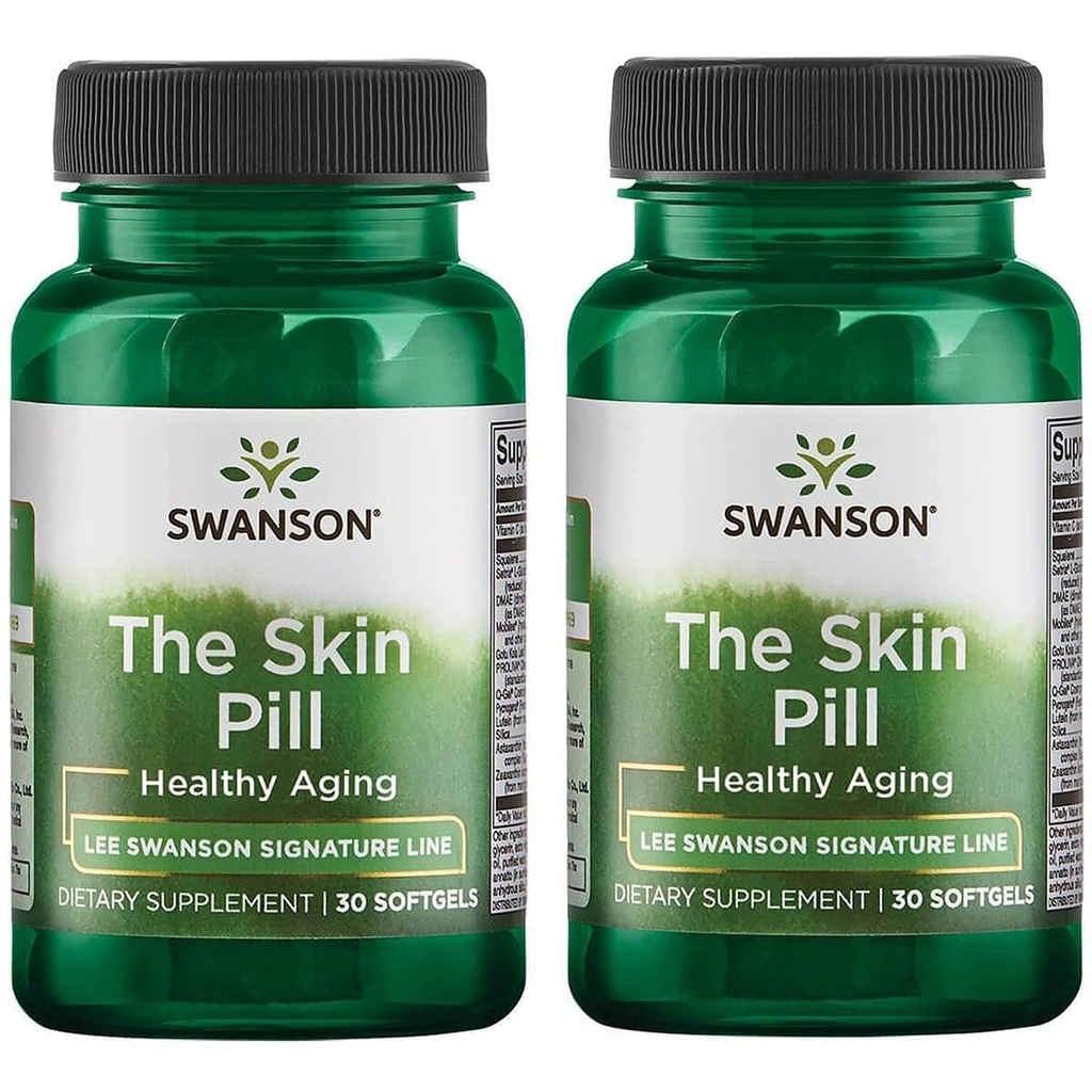 Swanson Signature Line The Skin Pill 30 Softgels (2 Pack) | Nourishes, Moisturizes and Protects Skin for Youthful Radiance, Antioxidants Include Pycnogenol, Vitamin C and Lutein