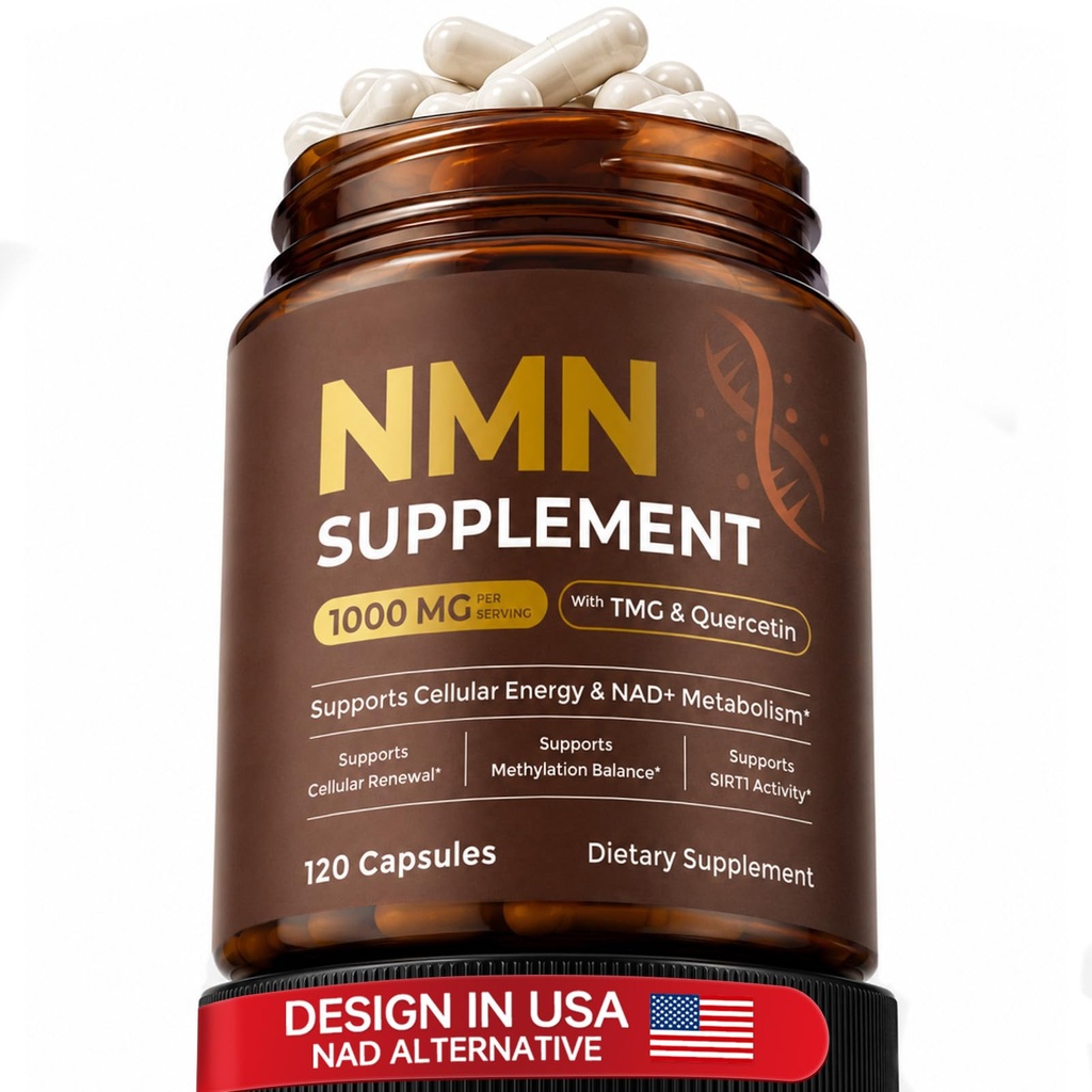 NMN Supplement 1000mg, NAD+ Support, Cellular Energy, 120 Capsules