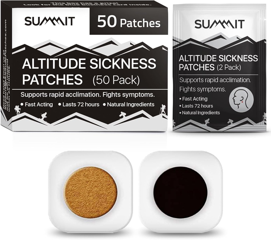 Summit Altitude Sickness Prevention Patches | Unterstützt schnelle High-Altitude-Akklimatisierung, steigert Sauerstoff-Einnahme, kämpft High-Altitude-Sickness-Symptome | Pack von 50
