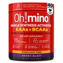 Oh!mino Essential Amino Acids Supplement. Berry Blast, Stimulant-freies Pulver. Alle 9 EAAs, BCAAs und die perfekte Amino für Workouts, Amino Energy, und um Muskeln zu bauen und schneller wiederherzustellen.