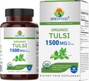 Organic Tulsi (Holy Basil) 1500mg, 45 Servings, Vegetarian, Gluten Free, 90 Vegetarian Tablets