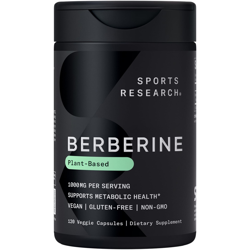 Ricerca sportiva Berberina - Herbal Ayurvedic Metabolic Health Support - 500mg - 120 capsule - Vegan Certified, Gluten-Free, Non-OGM