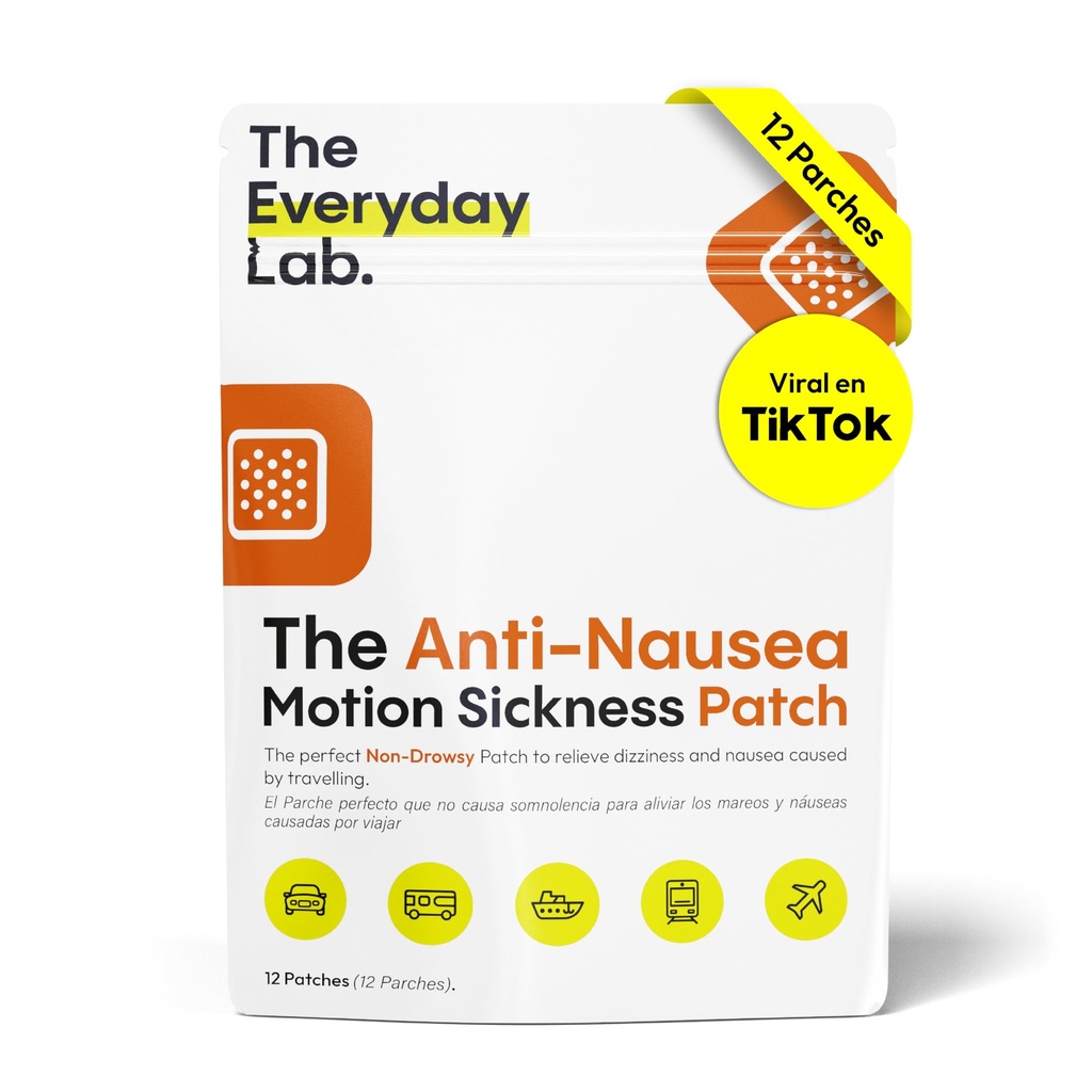 Anti-Nausea Motion Sickness Patch 12 Count | Non-Drowsy Formula | Up to 72H Wear | Travel-Friendly Transdermal Patch
