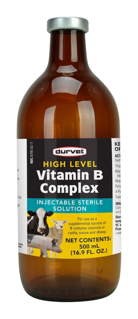 Durvet 063404 High Level Vitamin B Complex Yellow.500Ml