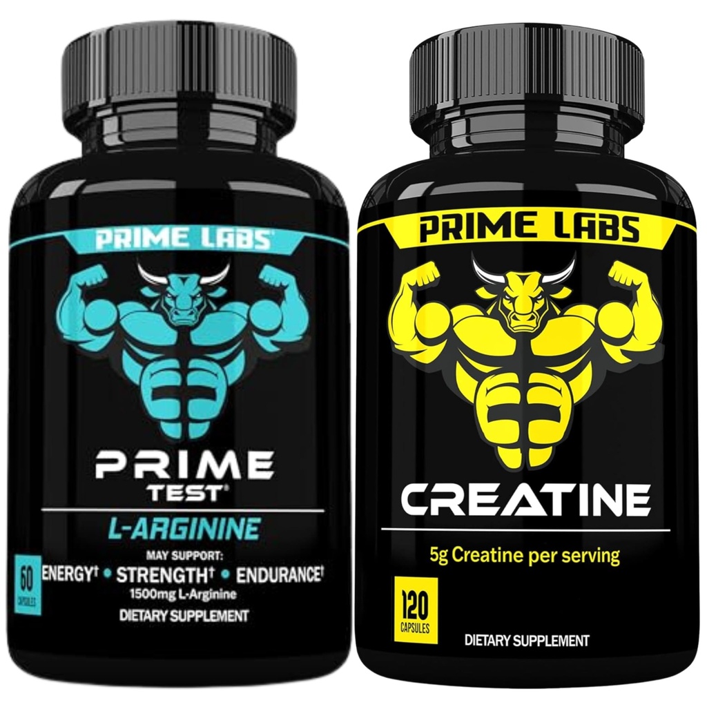 Prime Labs L Arginine (60 ct) + Kreatinkapseln (120 ct)