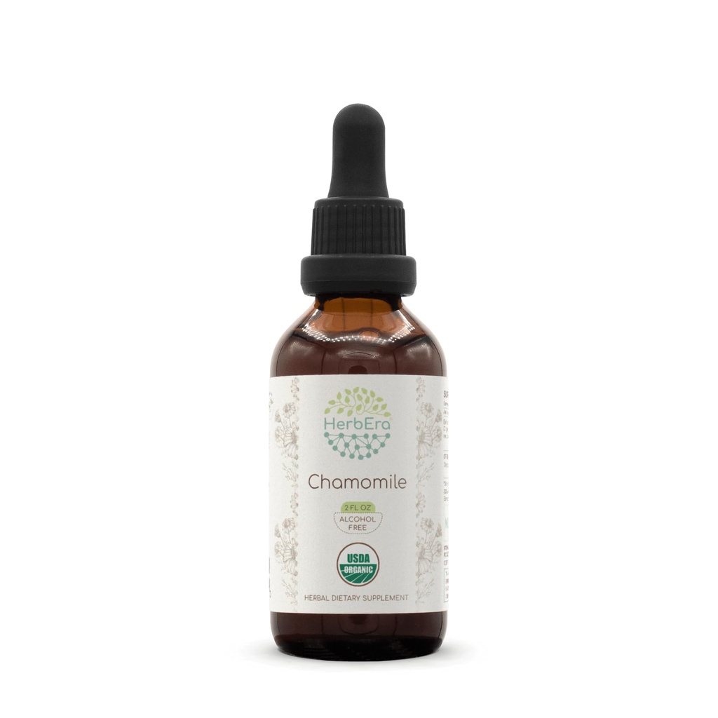 Chamomile USDA Organic Tincture | Alcohol-Free Extract, High-Potency Herbal Drops | Certified Organic Chamomile (Matricaria Recutita) Dried Flower (2 oz)