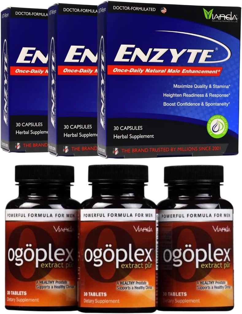 Enzyte® + Ogoplex® Bundle | Natürliche Male Enhancement + Prostate & Climax Enhancement - 90 Tage Versorgung jeder Marke